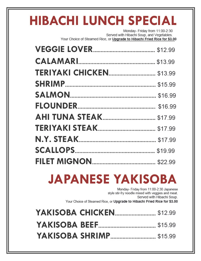 Lunch Hibachi
